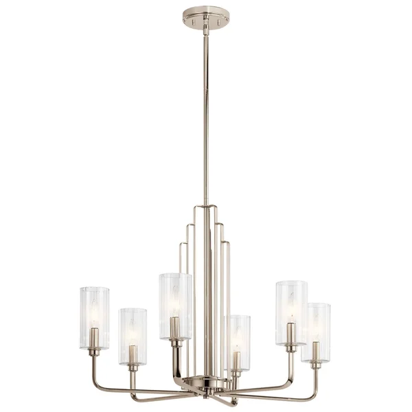 Kichler Kimrose 6-Light Polished Nickel Vintage Chandelier - 52411PN