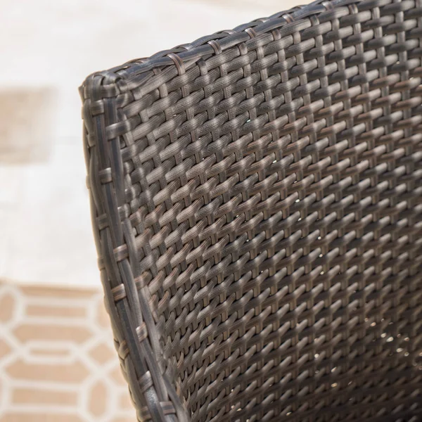 Miranda Outdoor Wicker Stacking Dining Chairs - Set of 4, Multibrown