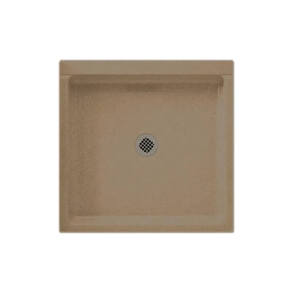 Swan Solid Surface 42-in x 42-in Shower Base with Center Drain in Barley