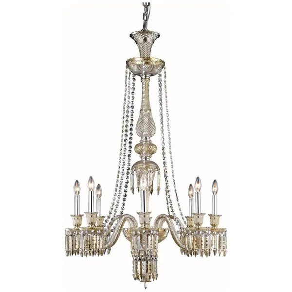 Majestic 8 Light Black Chandelier Jet (Black) Elegant Cut Crystal Elegant Lighting - 8908G53B-JT/EC