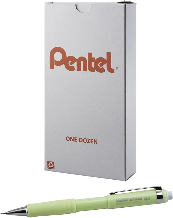 Pentel Twist-Erase III Mechanical Pencil - 0.7mm, Celadon Green Barrel, 12 Pack