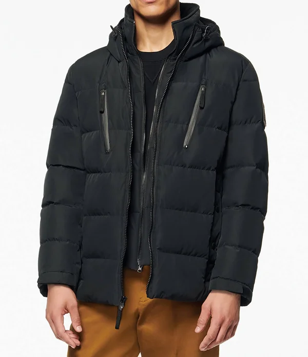 Andrew Marc Montrose Water Resistant Quilted Coat - Black - Large