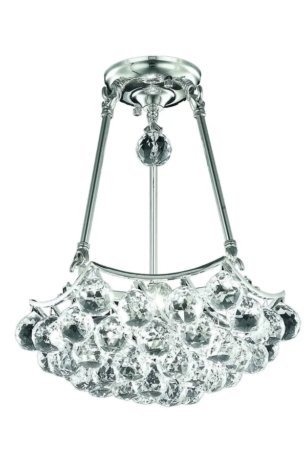 Elegant Lighting V9802D14C/RC Corona 3 Light Chrome Pendant Clear Royal Cut Crystal