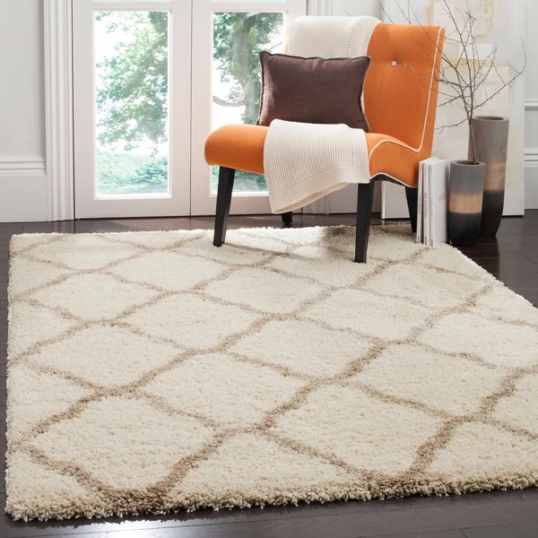 Safavieh Hudson Shag SGH283R Red/Ivory 6& x 9& Area Rug