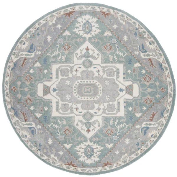 Safavieh Heritage HG823A Area Rug Blue/Ivory 6& x 6& Round