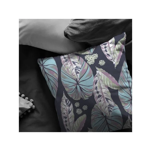 Tropics Broadcloth Zippered Pillow Light Blue and Purple 18x22x18x22
