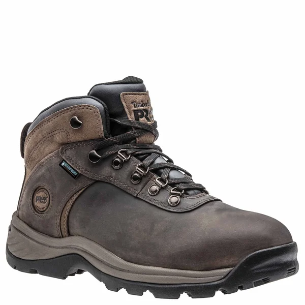 Timberland Pro Men's Flume Mid Waterproof Steel Toe Work Boots, Brown