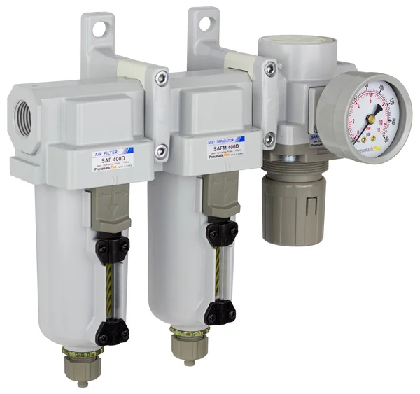 PneumaticPlus SAU430-N04G-MEP Three Stage Air Drying System Particulate Air Filter - Coalescing Filter, Air Pressure Regulator Co