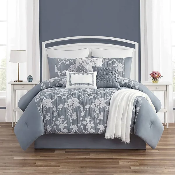 Camilla 10-Piece Queen Comforter Set in Blue