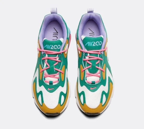 Nike Women's Air Max 200 Sneakers - Mystic Green/White/Gold Suede - 8.5