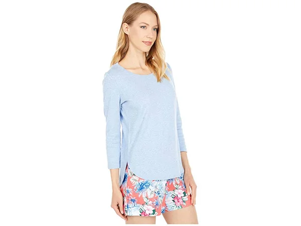 Tommy Bahama Women's Ashby Rib ¾-Sleeve T-Shirt - Light Sky Hthr - Size L