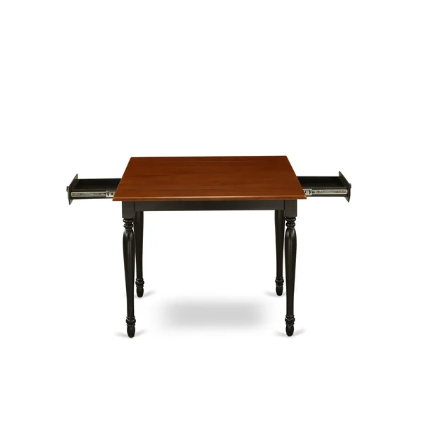 East West Furniture Dining Room Set Black & Cherry - Mzav3-bch-w