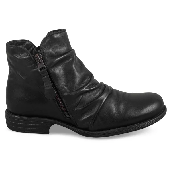 Miz Mooz Leather Ruched Ankle Boots - Layla Black EU 38