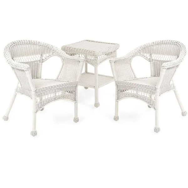 Plow & Hearth Easy Care Resin Wicker Chairs - Set of 2 - Off-White