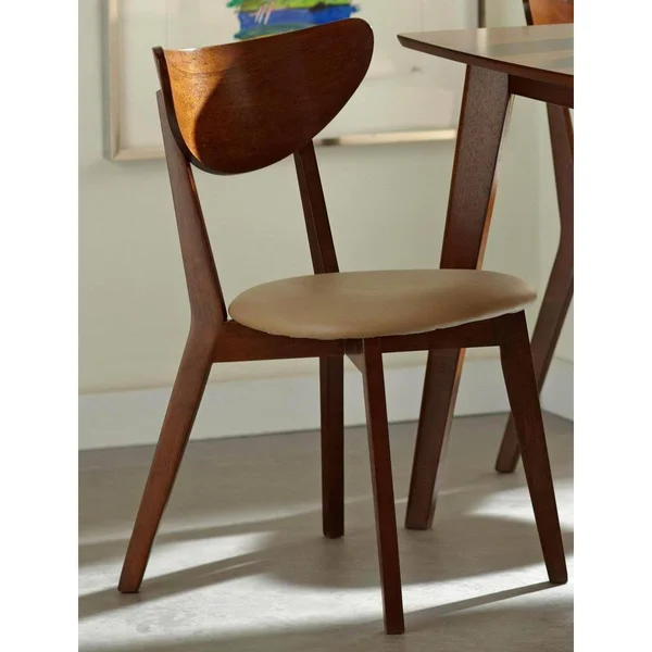 Peony Retro Mid-Century Style Chestnut Finished Dining Chair (Set of 2) Chestnut - Set of 2