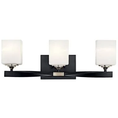 Lecompton 3-Light Vanity Light Red Barrel Studio Finish: Black