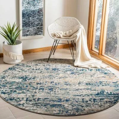 Gutierez Gray Area Rug Bungalow Rose Rug Size: Round 6&7x22