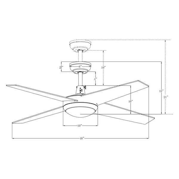 Carro Home Nova 48x22 Modern Wood Smart Ceiling Fan with Wall Control in Gold