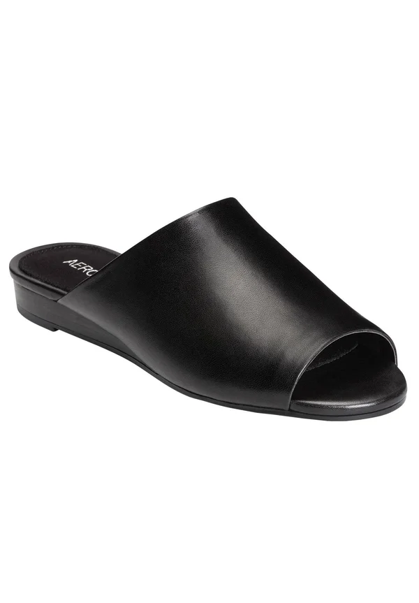 Aerosoles Women's Bitmap Slide, Size: 7, Black Leather