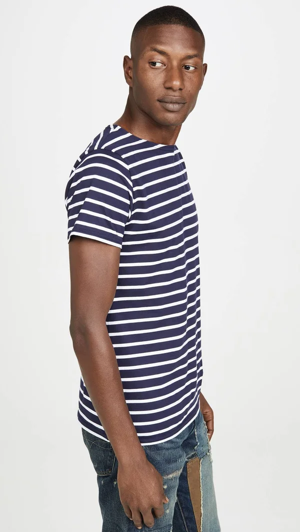 Armor Lux Men's Breton Striped T-Shirt - Navy/Blanc
