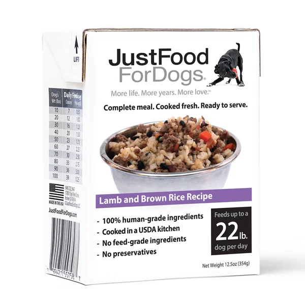 Just Food for Dogs 12 Pack Lamb & Brown Rice Dog Food, Fresh & Healthy Food for Dogs Gluten Free- PantryFresh