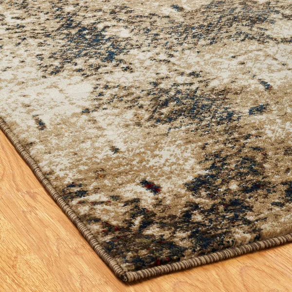 Porch & den Hodes Distressed Sand Tones Geometric Area Rug - 5&5x22 x 7&7x22