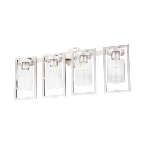 Sunset Lighting F15001-80 Prestige One Light Wall Sconce - in Bright Satin Nickel - Glass, 1 Bulb