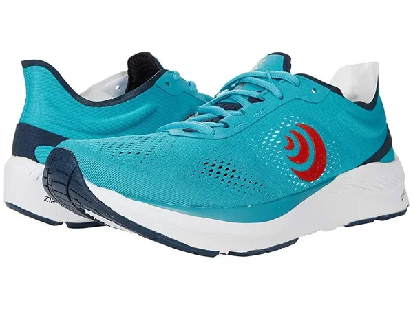 Topo Athletic Cyclone Running Shoe - Men's Cyan/Red - 10.5