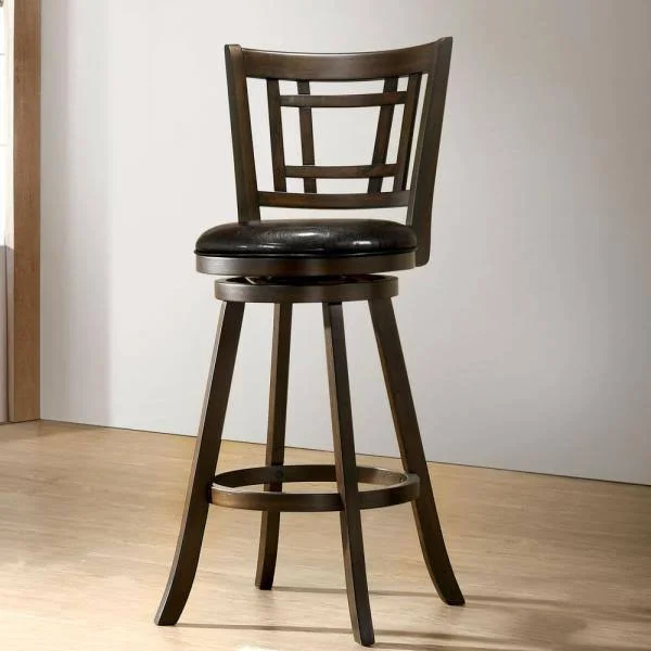 Adilah 30 in. Brown Cherry Cushioned Swivel Bar Stool