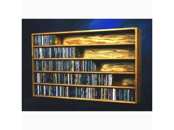Cdracks Solid Oak Wall or Shelf Mount CD Cabinet Capacity 590 CD&s Honey Oak Finish