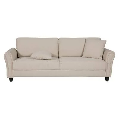 Modern Comfortable Sofa - Upholstered Couch, Loveseat Furniture with Solid Wood Frame, Two Pillows and Breathable Linen Fabric, fo