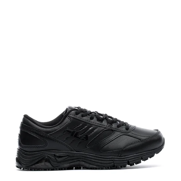 Fila Women's Memory Flux Slip Resistant Sneakers, Black Leather