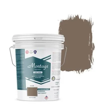 Montage Signature Interior/Exterior Eco-Friendly Paint - Riverstone - Low Sheen, 5 Gallon