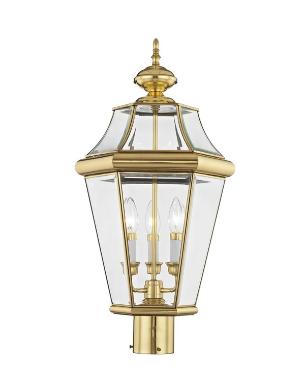 Livex Lighting Georgetown 3 Light Outdoor Post Lantern - Bronze 2364-07