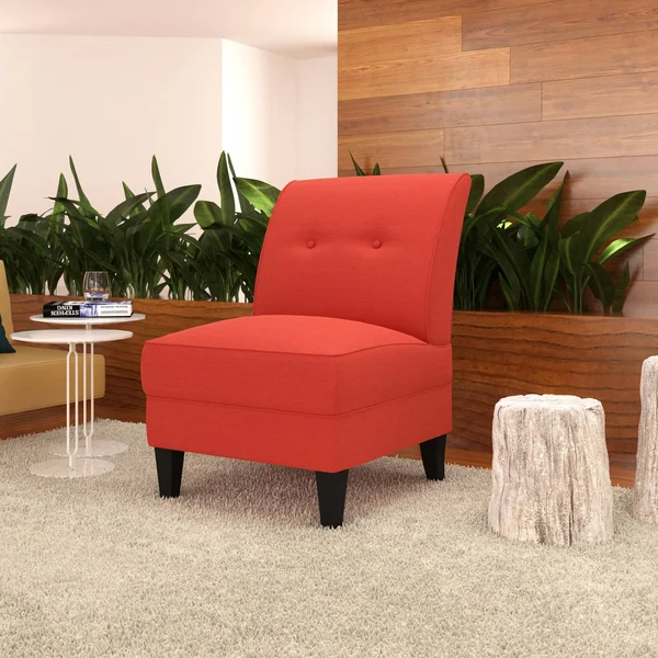 Domesis Granada Slipper Chair Orange Linen