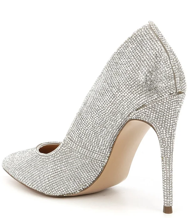 Steve Madden Daisie Crystal Jeweled Pointed Toe Pumps - 5.5M
