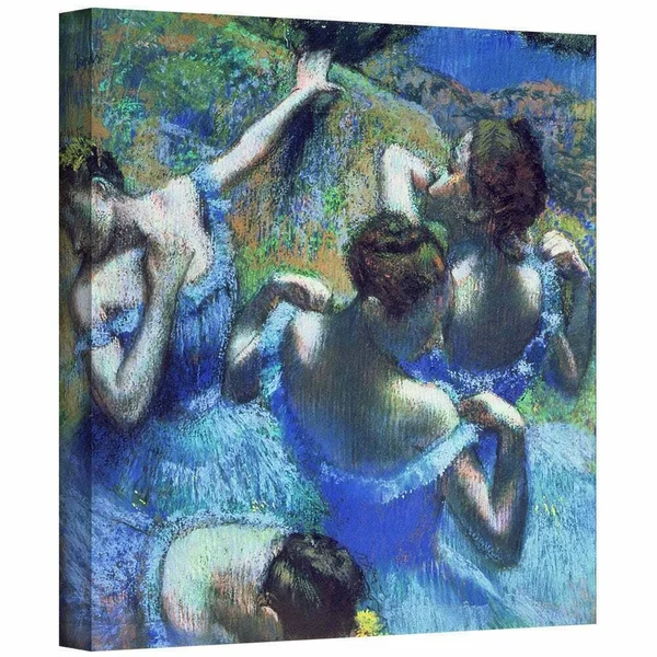 ArtWall Blue Dancers Gallery Wrapped Canvas Art by Edgar Degas, 24x22 x 24x22