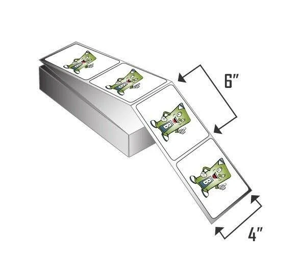 4000 4x22 x 6x22 Direct Thermal Fanfolded LABELS. 2 - 000 Labels per Fanfold Stack (2 Stacks Fan folded, 4, 000 total) for Zebra, E