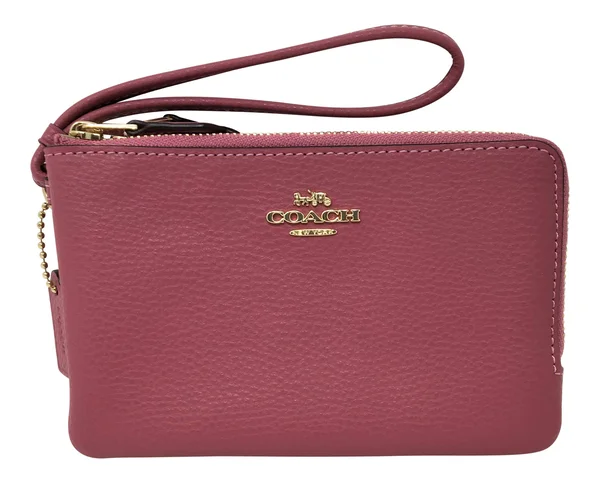 Nwt Coach F87590 Double Corner Zip Strawberry Wallet Wristlet