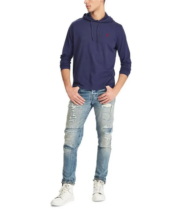 Polo Ralph Lauren Men's Cotton Jersey Hooded T-Shirt Cabana Blue