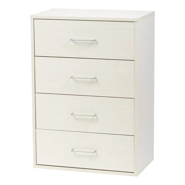 Iris 4 Drawer Wood Dresser, Off White, Collan Series