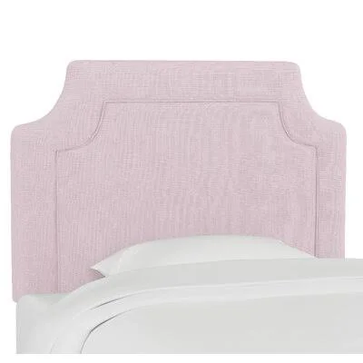 Fragoso Notched Upholstered Headboard Harriet Bee Color: Blush, Size: Twin