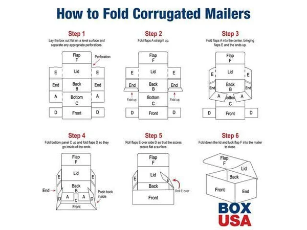 Box USA Corrugated Cardboard Mailers, 9 x 7 x 4 Inches, Tuck Top One-Piece, Die-Cut Shipping Boxes, Medium Brown Kraft Mailing B
