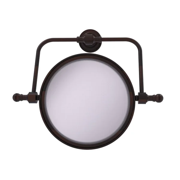 Allied Brass Retro Dot Collection Wall Mounted Swivel Make-Up Mirror 8-in Diameter with 5X Magnification - Matte White
