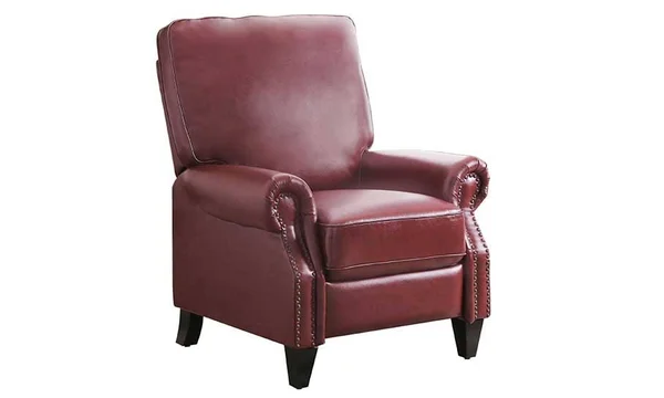 Abbyson Living Braxton Leather Pushback Recliner, Red