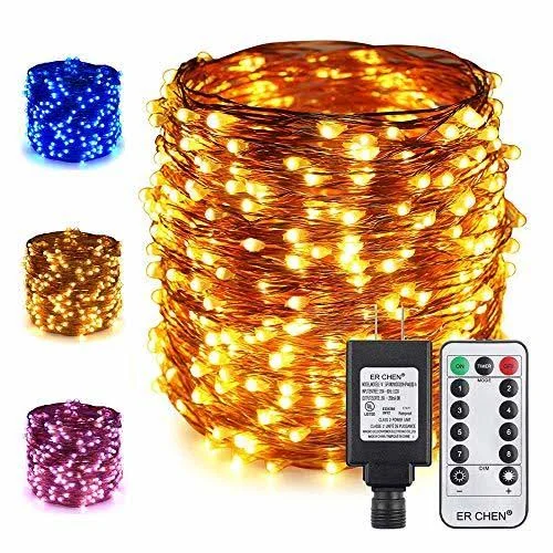 ER Chen Dimmable LED String Lights Plug in with Remote - 170ft 500 LED Copper Wire Fairy Lights 8Modes Color Changing Decorative