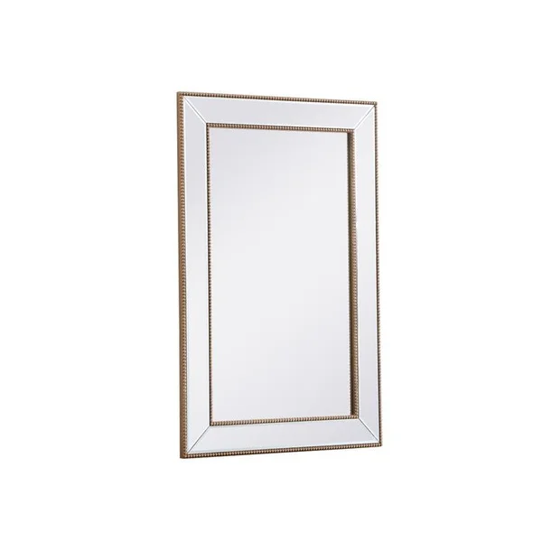 Elegant-Iris Beaded Mirror 42 x 28 inch in Antique gold-MR32842G