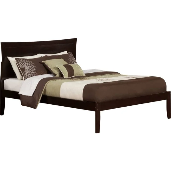 Atlantic Furniture Metro Espresso Bed with Open Foot Rail -Queen