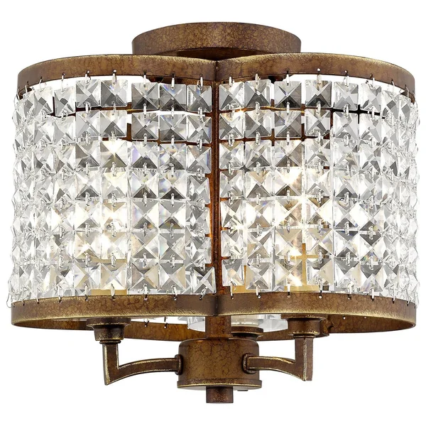 Livex Lighting 50573-64 Grammercy 3-Light Ceiling Mount - Hand Painted Palacial Bronze