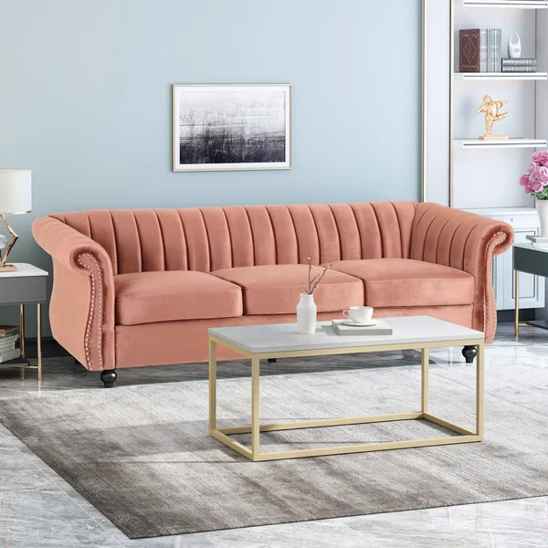 Christopher Knight Home Olga Velvet 3 Seater Sofa, Black, Dark Brown